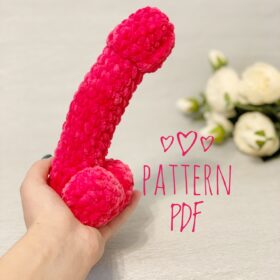 Amigurumi penis funny plush toy crochet pattern pdf for beginner