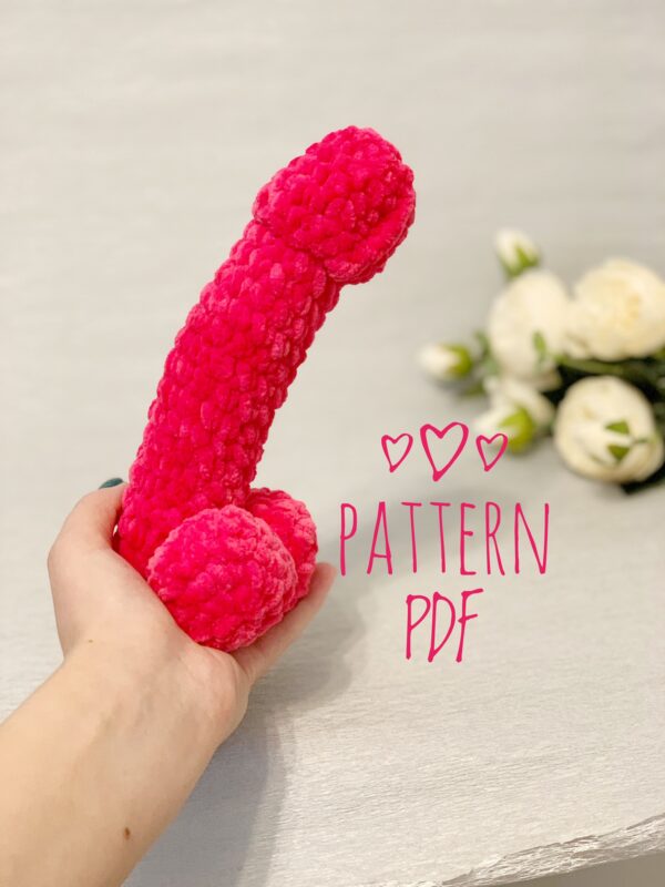 Amigurumi penis funny plush toy crochet pattern pdf for beginner