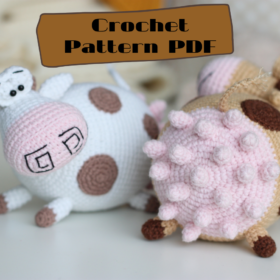 Crochet cow toy amigurumi pattern