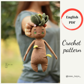 Crochet mandrake pattern. Monsters crochet pattern. Crochet screaming plant.