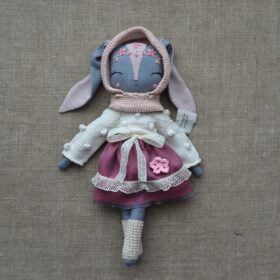 Handmade grey bunny doll Amelie Mishki