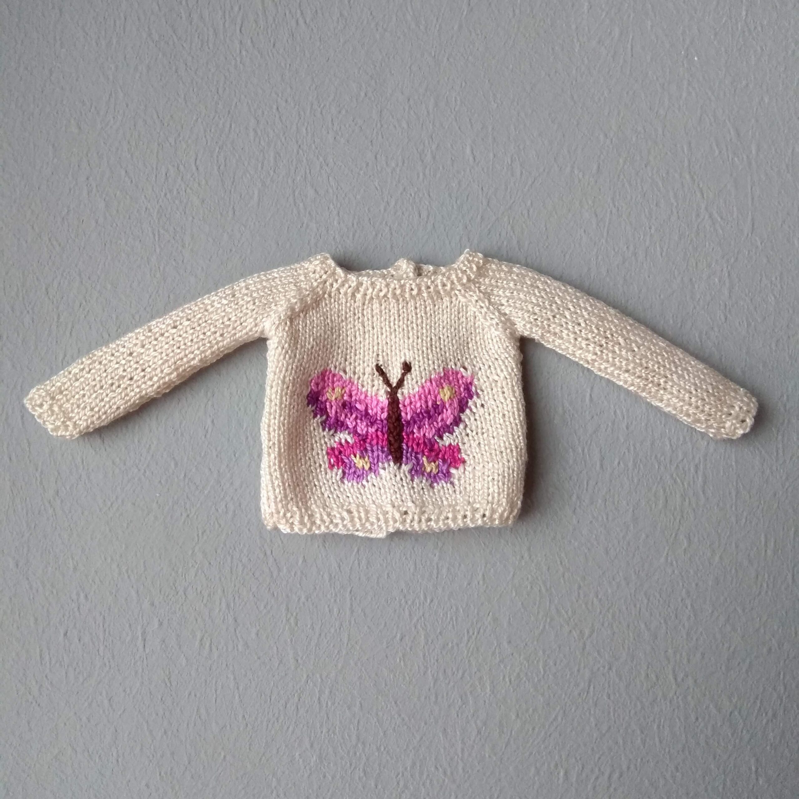 Barbie doll clothes  Butterfly sweater for Barbie doll