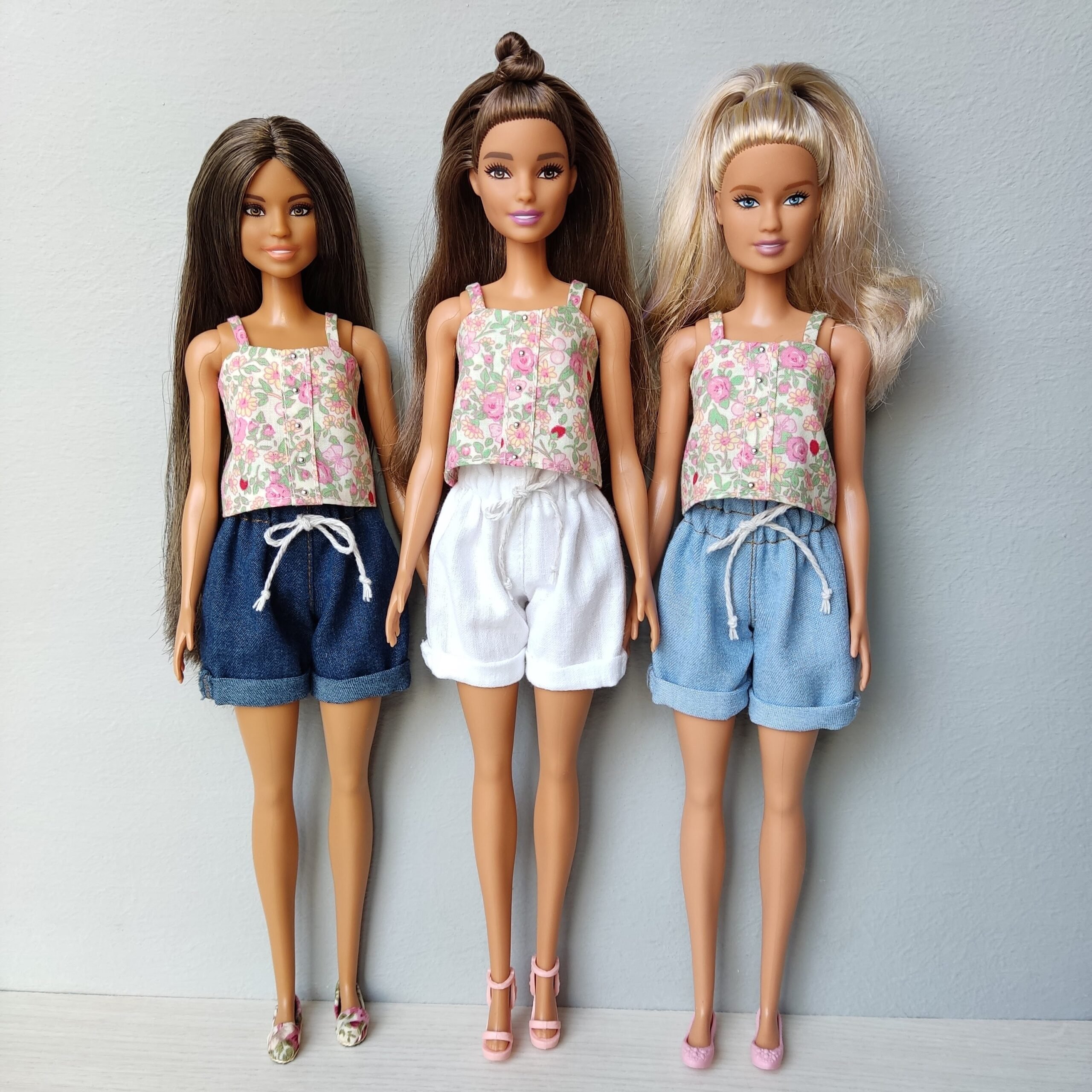 Roupas para Barbies Boneca, Flower Top, Roupa diária, Acessórios