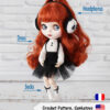 musical panda headphones dress socks blythe outfit crochet pattern