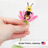 micro bee flower miniature crochet pattern