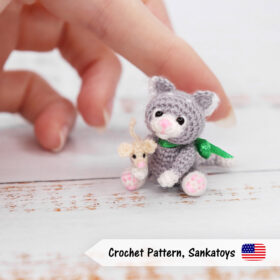 micro cat miniature crochet pattern