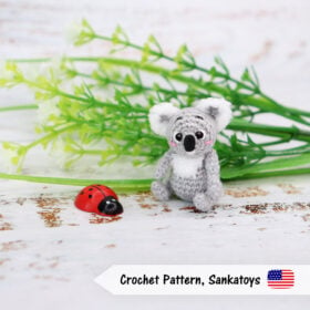 micro koala patrón de ganchillo en miniatura