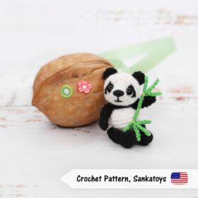 micro panda miniature crochet pattern