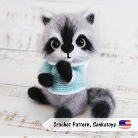 raccoon fluffy mohair crochet pattern