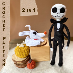 Jack Skellington and Zero ghost crochet pattern