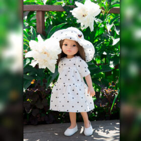 Paola Reina 32-34 cm pattern dress Polka dot + hat