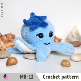 Crochet pattern octopus, amigurumi toys. ENG pattern