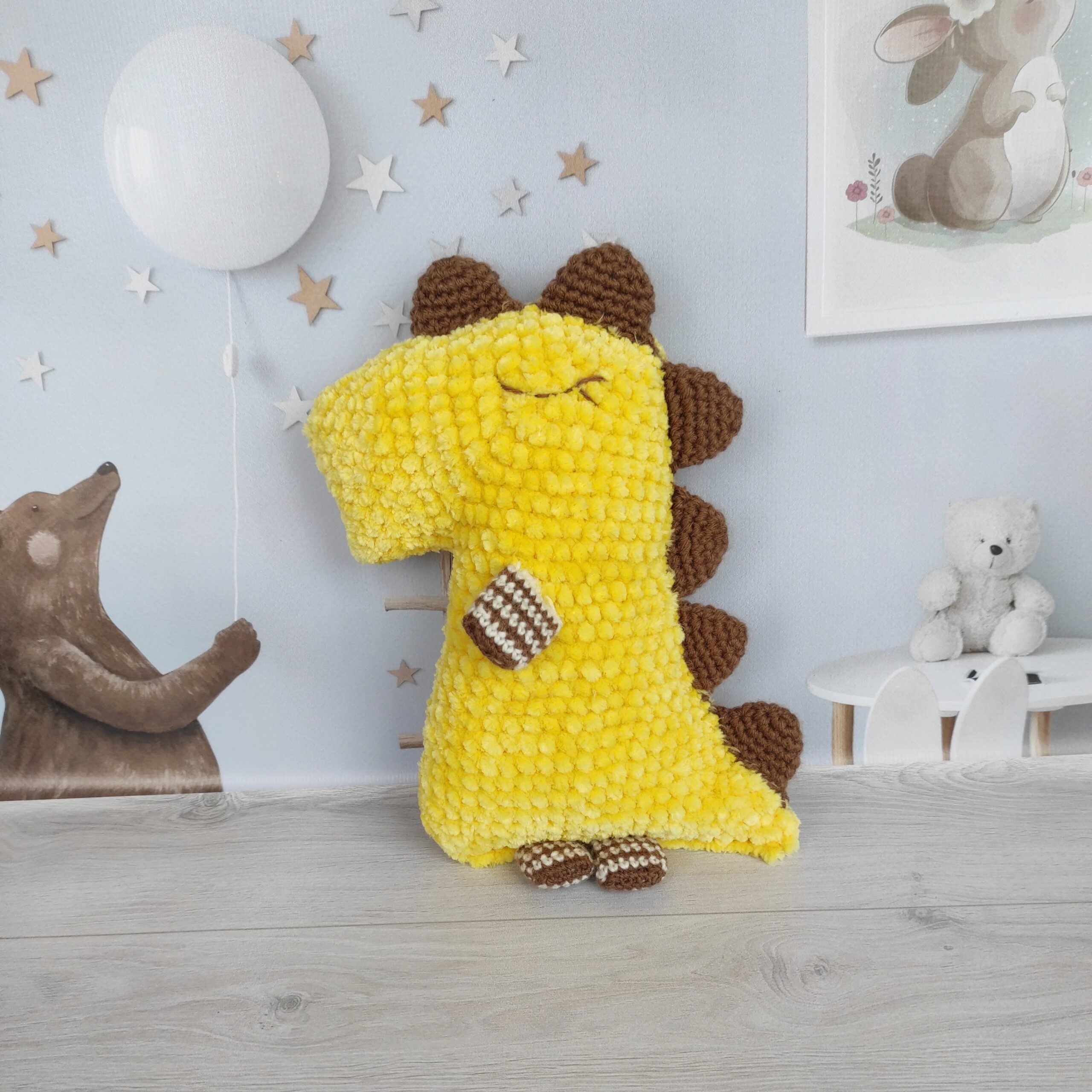 soft toy for sleeping dragon yellow plush dragon
