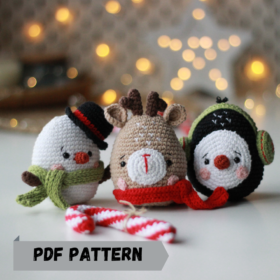 Christmas-amigurumi-deer-snowman-and-penguin