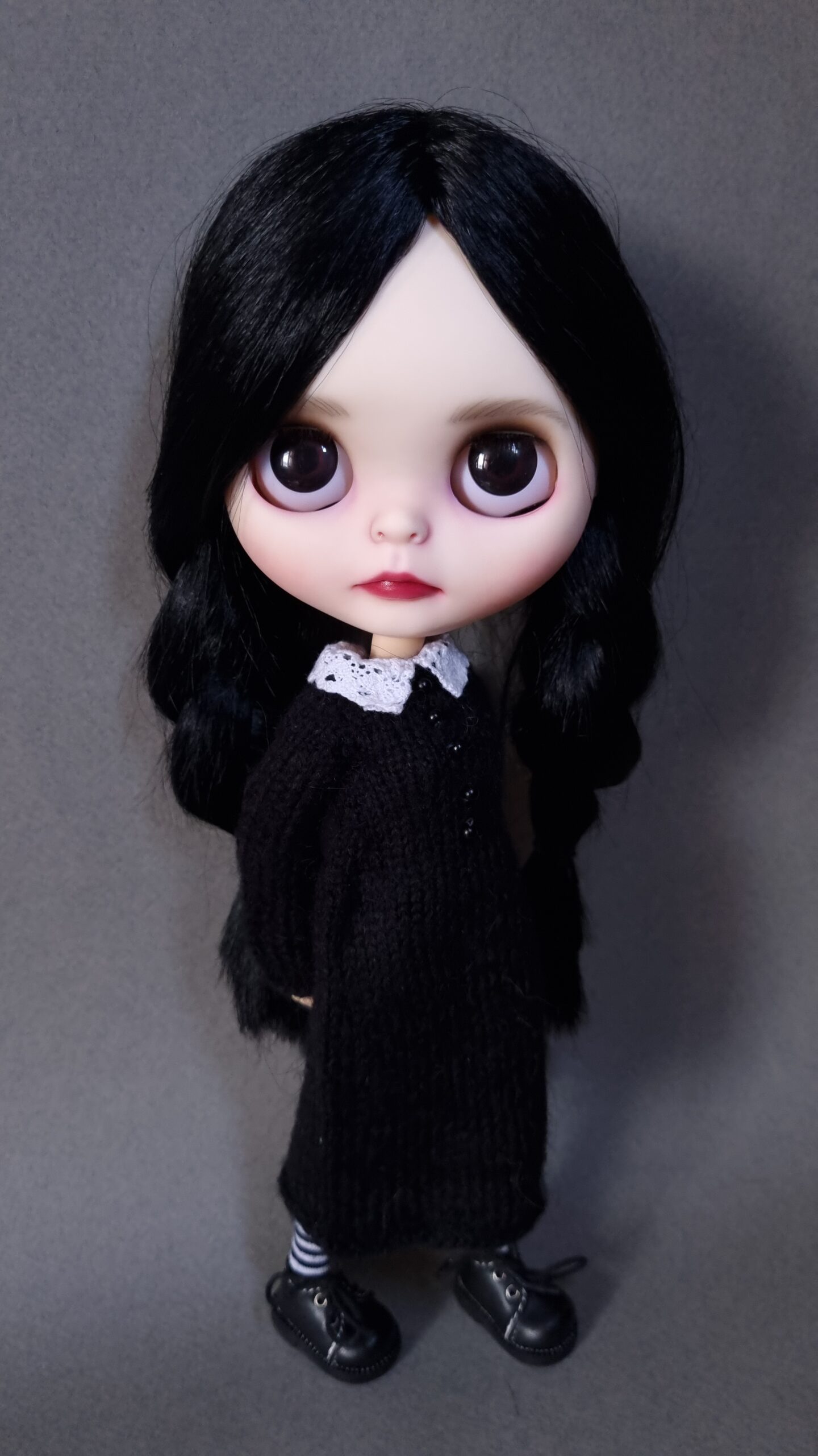 Blythe custom doll Wednesday Addams - DailyDoll Shop