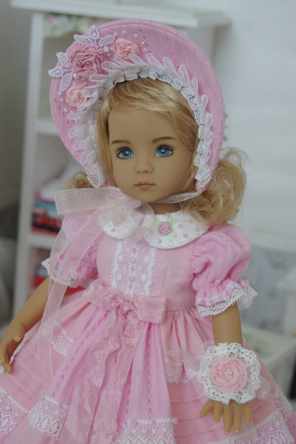 Dress for Little Darling dolls Dianna Effner, bonnet, shoes