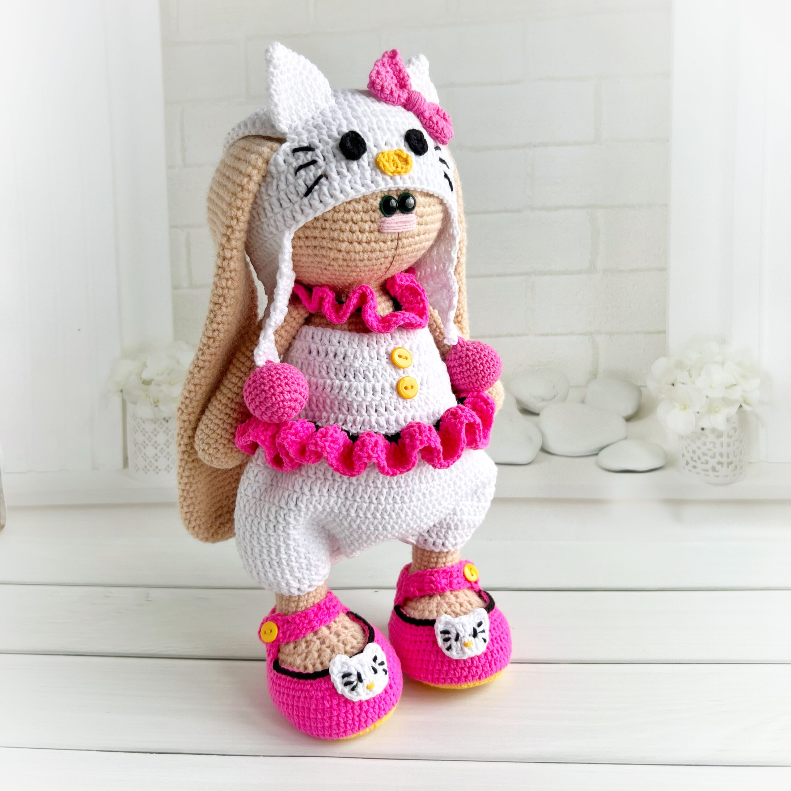 English Crochet pattern "WHITE CAT outfit" for doll (pdf) 2 IMG 5461 scaled