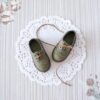 Little Darling doll oxford style shoes, Olive color boots for doll, Effner Little Darling dolls, Doll clothing, Leather Dianna Effner doll shoes