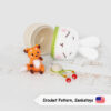 micro fox in bunny kinder surprise miniature crochet pattern