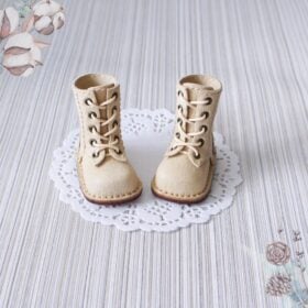 Paola Reina tall boots, Pale yellow shoes for doll, 13 inch doll outfit, Dolls fashion, Genuine leather boots for Paola, Dolls Accessories