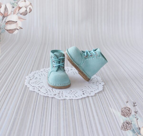 Paola Reina blue boots, Doll Shoes with shoelaces, Genuine Leather Doll footwear, Shoes for Paola Reina, Doll accessories