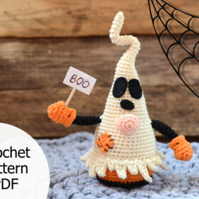 Halloween Ghost gnome crochet pattern amigurumi