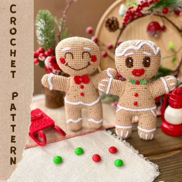 Gingerbread man crochet pattern