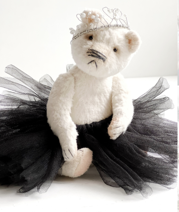 White teddy bear Ballerina in skirt and crown Main photo