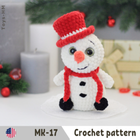 Crochet pattern little snowman. Amigurumi toys. ENG pattern