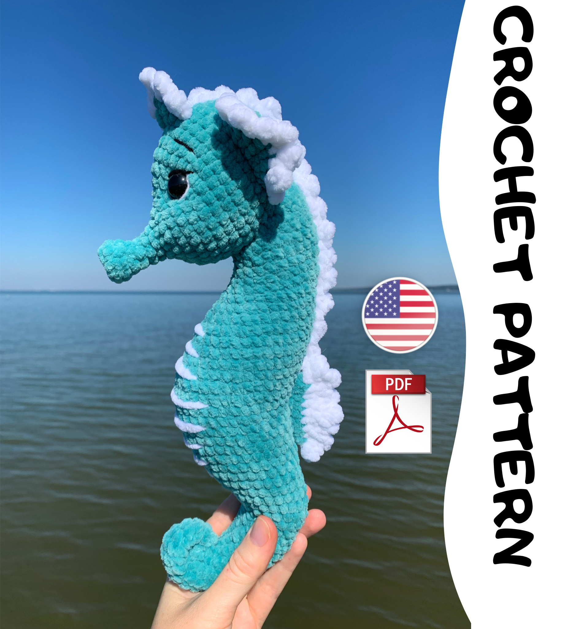 Blue fish Crochet pattern | Amigurumi crochet pattern | PDF digital file  instant download