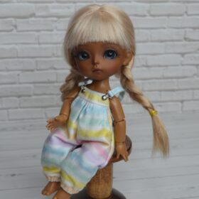 striped jumpsuit for lati yellow dolls, meadow dolls, irrealdolls