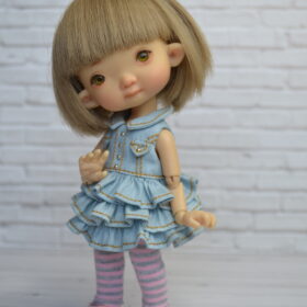 denim dress for doll