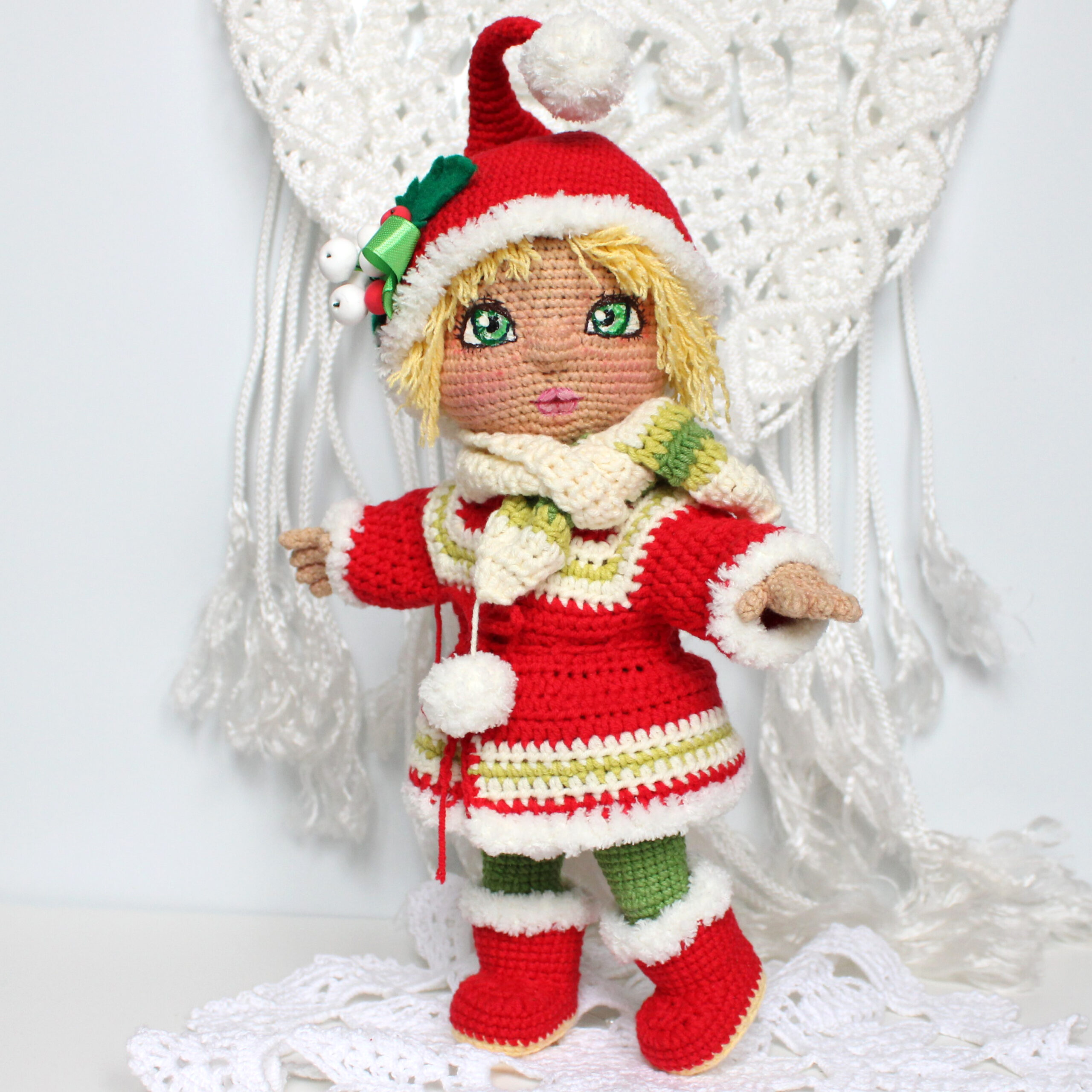 Christmas doll winter clothes Baby girl gift Handmade doll 4 Christmas doll 5