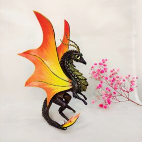 Fantasy handmade creature. Bright Dragon