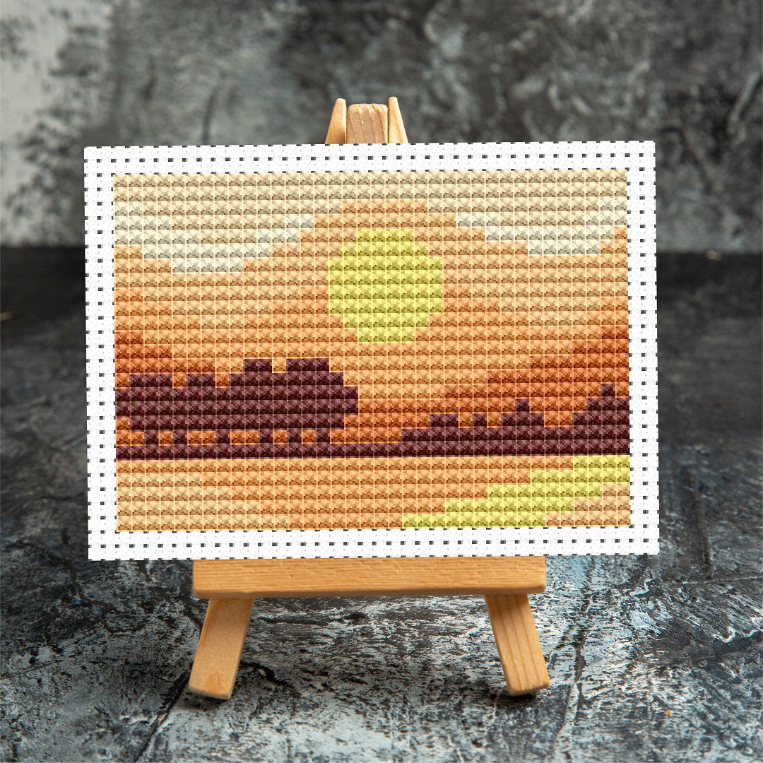 Landscape Miniature Cross Stitch PDF Dollhouse Decor 2