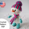 Snowman amigurumi crochet pattern