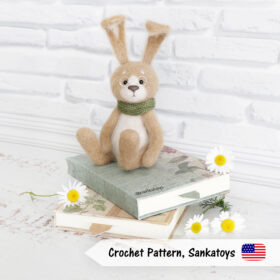 bunny book lover crochet pattern