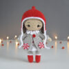 CDhristmas pattern crochet doll in winter clothes