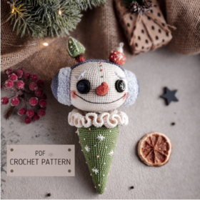 Crochet Ice Cream Snowman pattern/ Amigurumi Christmas pattern