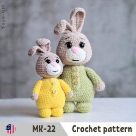 Crochet pattern BABY hare. Amigurumi animal toys.. ENG pattern