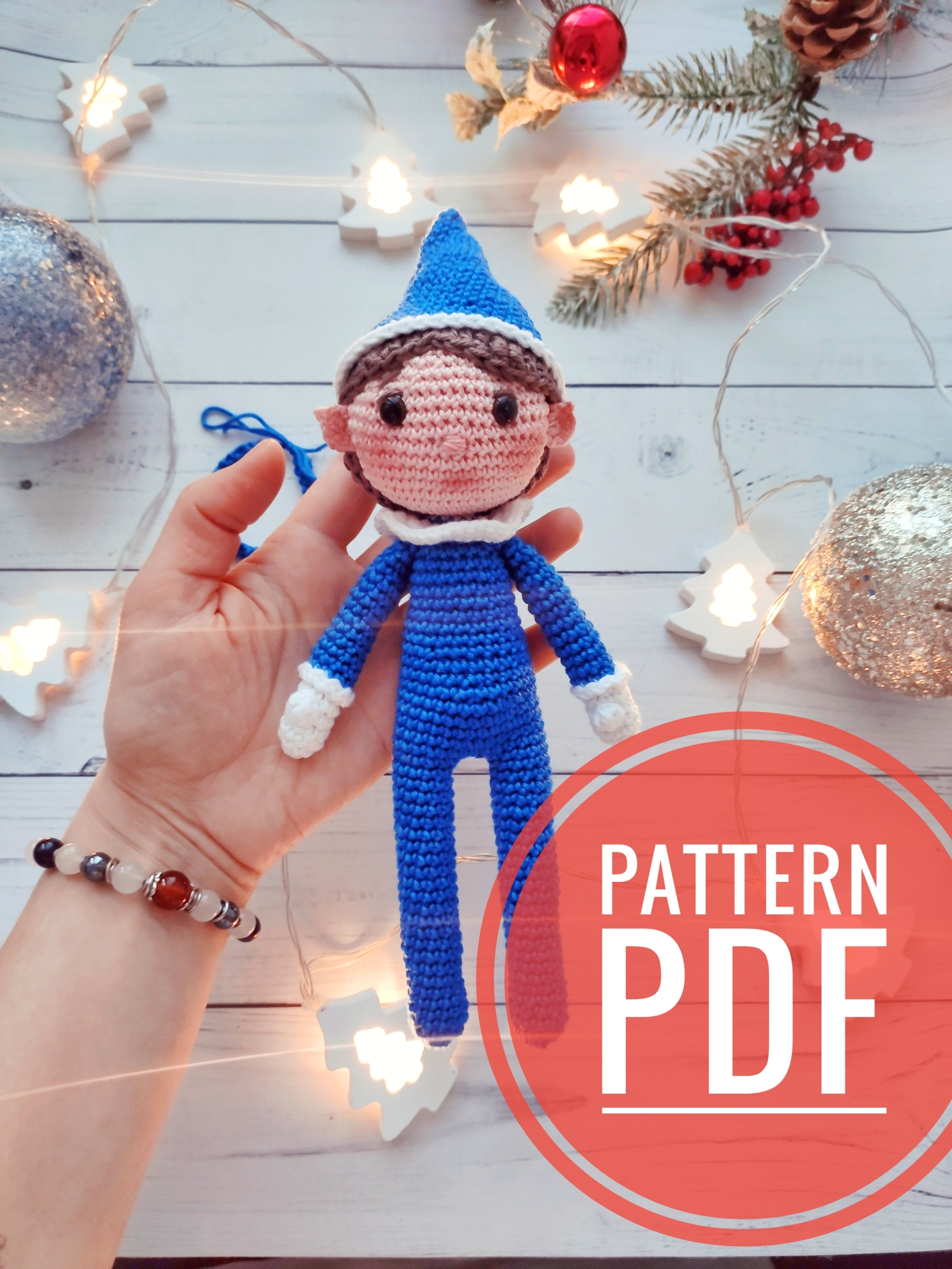 Christmas Elf PATTERN, Crochet Elf, Amigurumi Elf 1662223412115