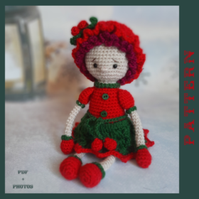 Christmas Holly Crochet Doll Pattern Amigurumi English Tutorial