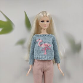 Flamingo sweater for Barbie