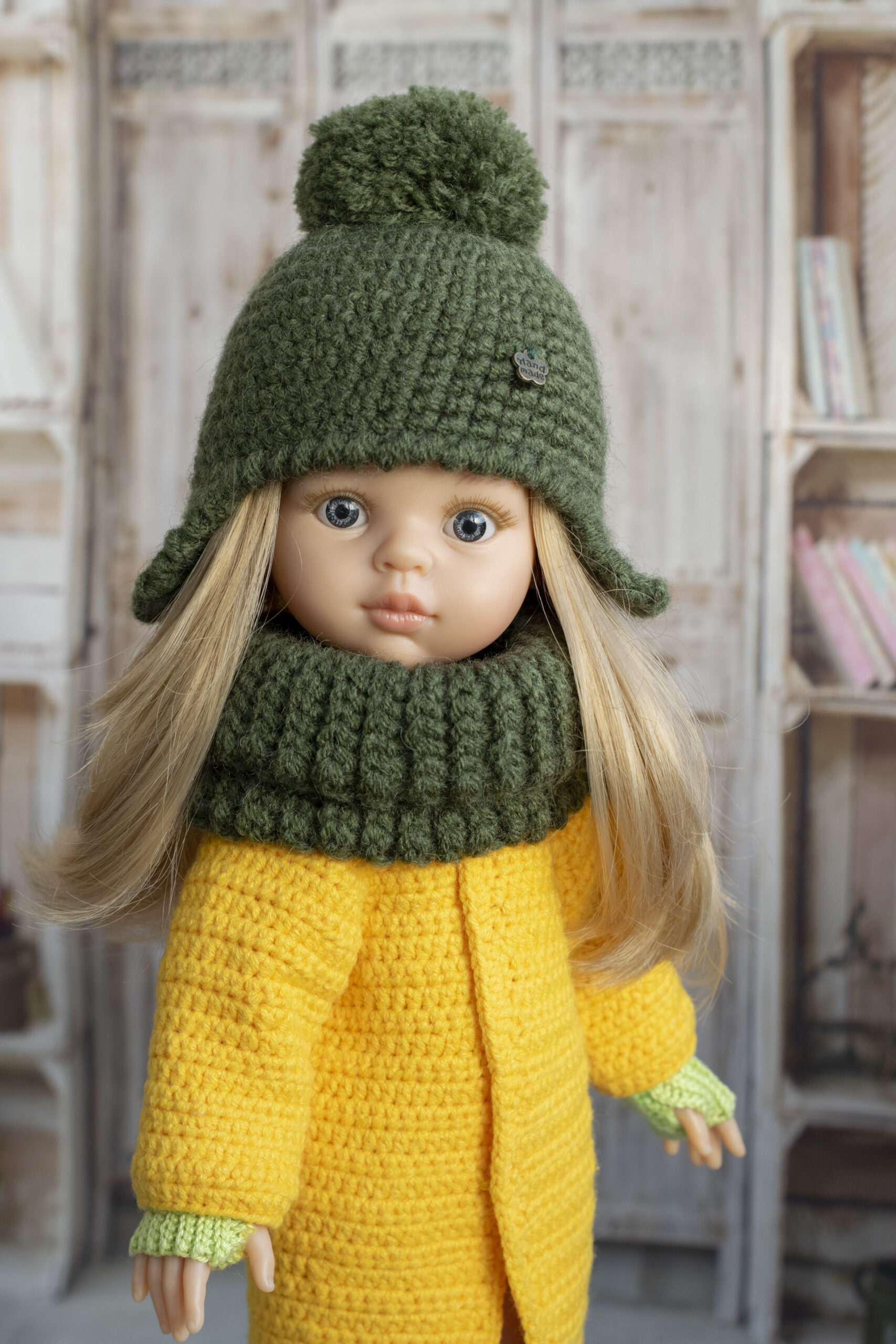 Hat and snood for doll Paola Reina, Siblies, Dumplings 4 DSC 1096 scaled