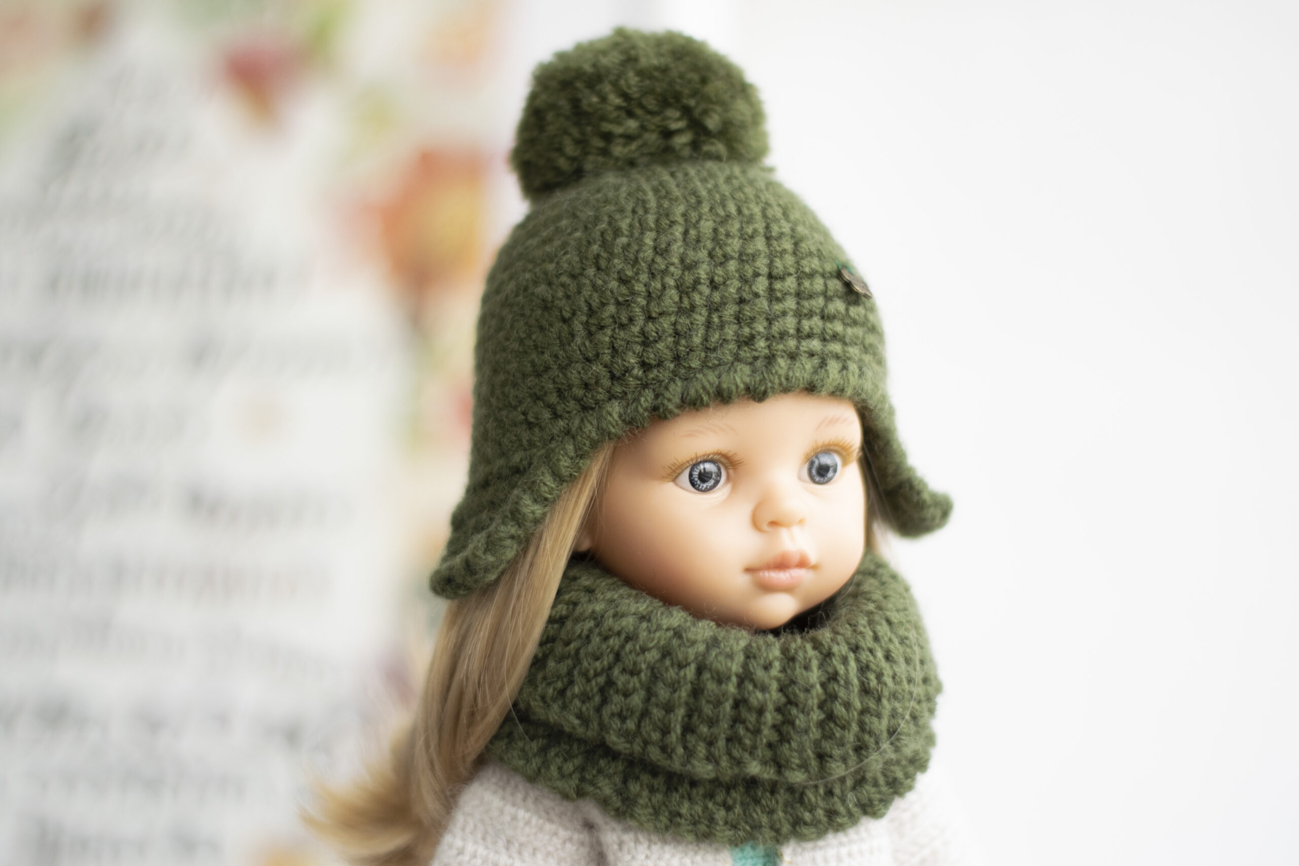 Hat and snood for doll Paola Reina, Siblies, Dumplings 1 DSC 1227 scaled