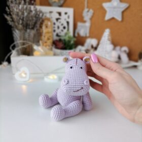 Lilac hippo toy sitting