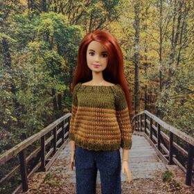 Khaki jumper for barbie doll