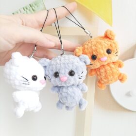 Crochet Amigurumi pattern Kitten keychain