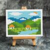 Miniature Landscape Cross Stitch Pattern for Dollhouse