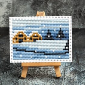 Miniature Landscape Cross Stitch Pattern for Dollhouse